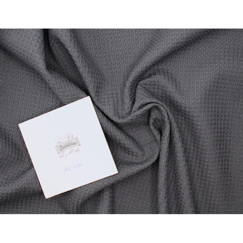 Coton BIO nid d'abeille coloris gris météorite