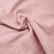 Double gaze de coton BIO plumetis rose pétale Tissus issus de l'agriculture biologique  - 1