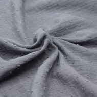 Double gaze de coton BIO plumetis gris acier