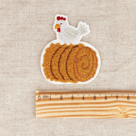 Ecusson poule thermocollant sans couture 5cm Ecusson poule thermocollant sans couture 5cm