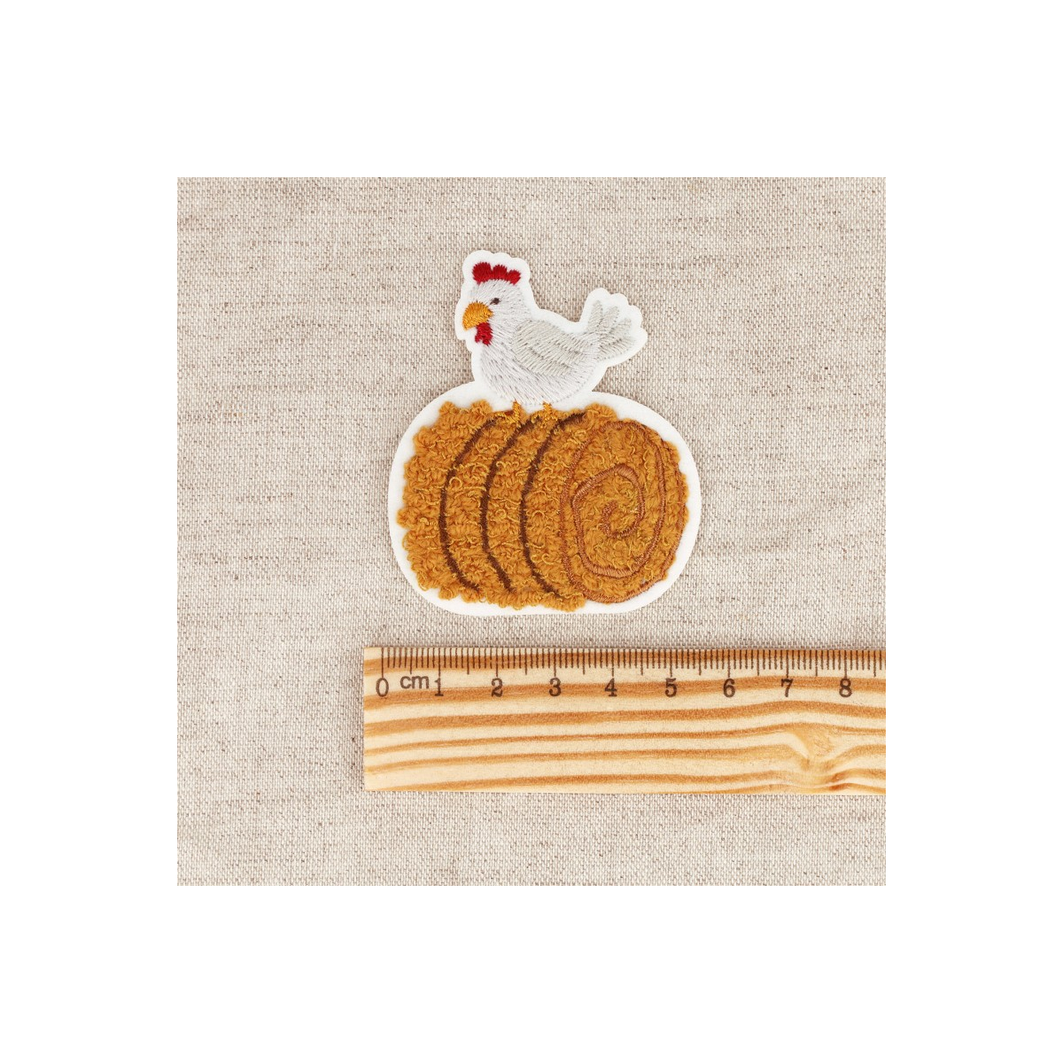 Ecusson poule thermocollant sans couture 5cm Ecusson poule thermocollant sans couture 5cm