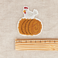 Ecusson poule thermocollant sans couture 5cm