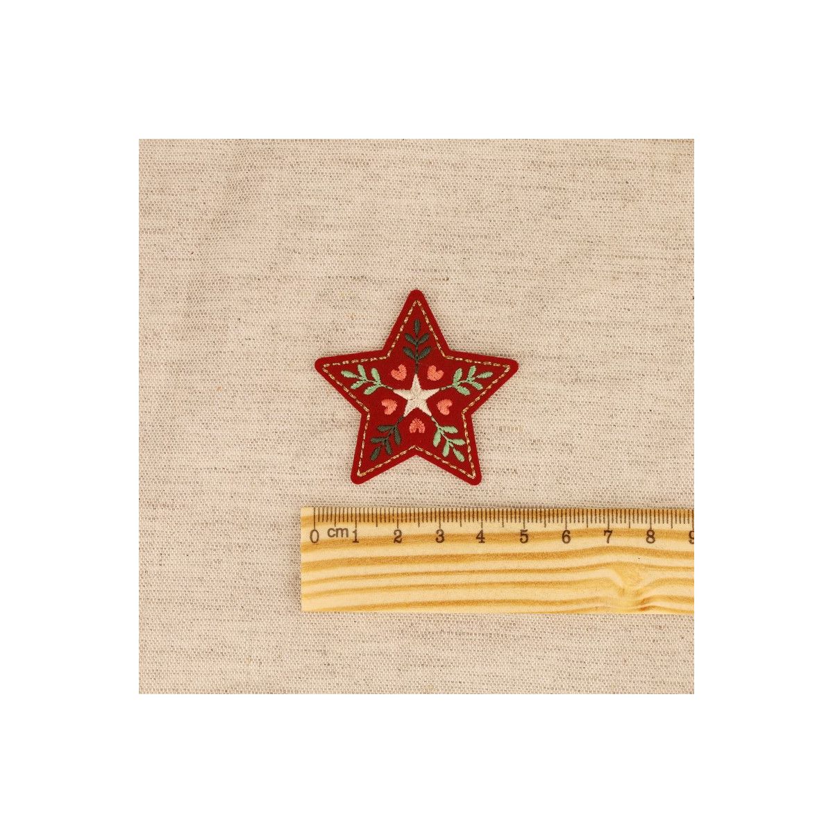 Ecusson noël nordique étoile thermocollant sans couture