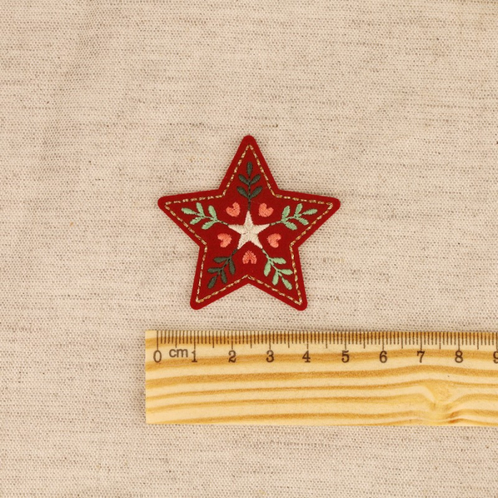 Ecusson noël nordique étoile thermocollant sans couture