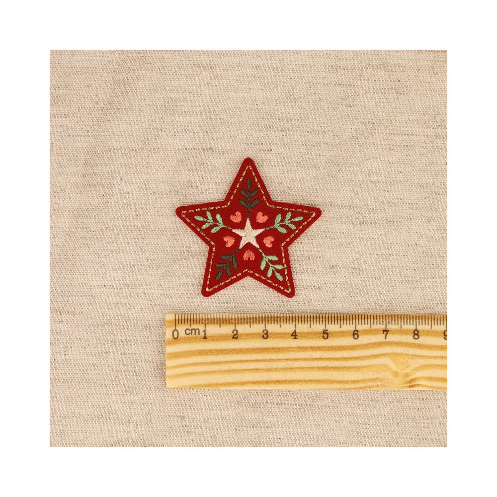 Ecusson noël nordique étoile thermocollant sans couture