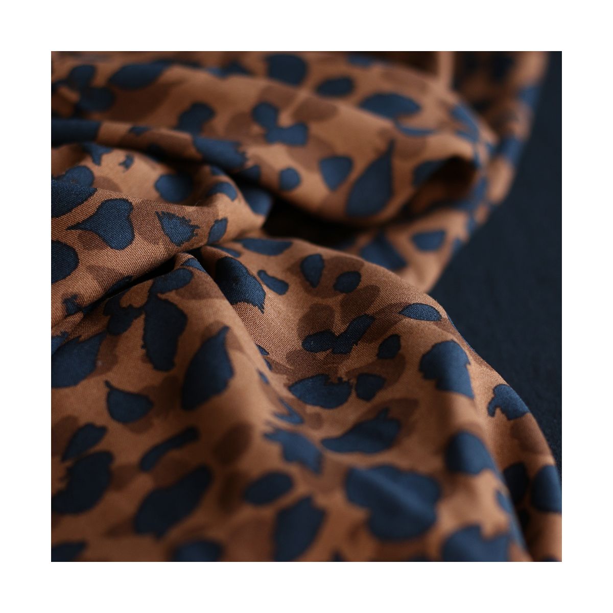 Kodkod - Viscose imprimé graou léopard camel