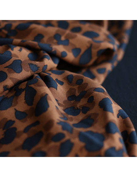 Kodkod - Viscose imprimé graou léopard camel