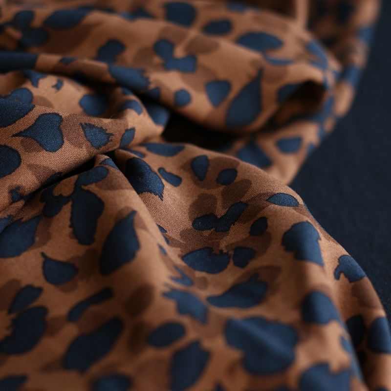 Kodkod - Viscose imprimé graou léopard camel