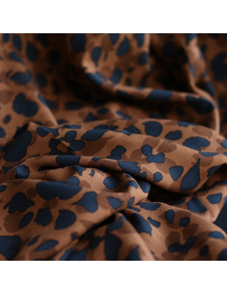 Kodkod - Viscose imprimé graou léopard camel