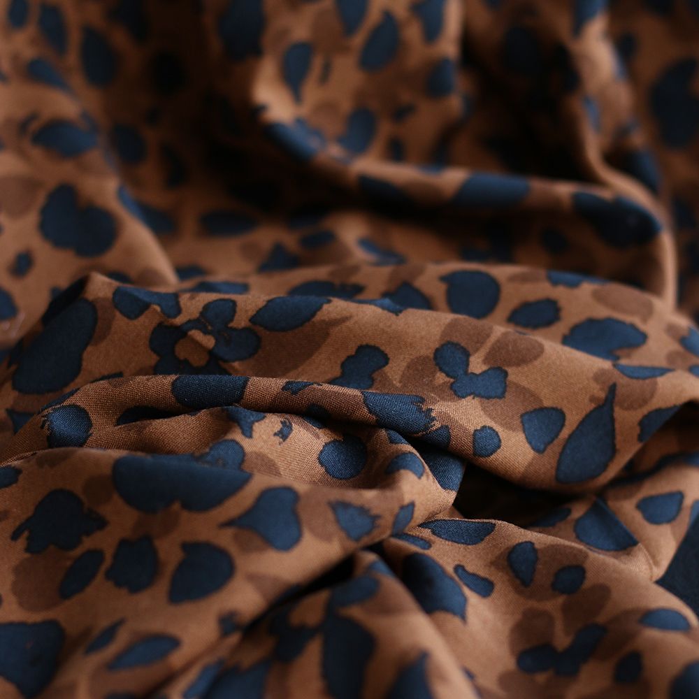 Kodkod - Viscose imprimé graou léopard camel