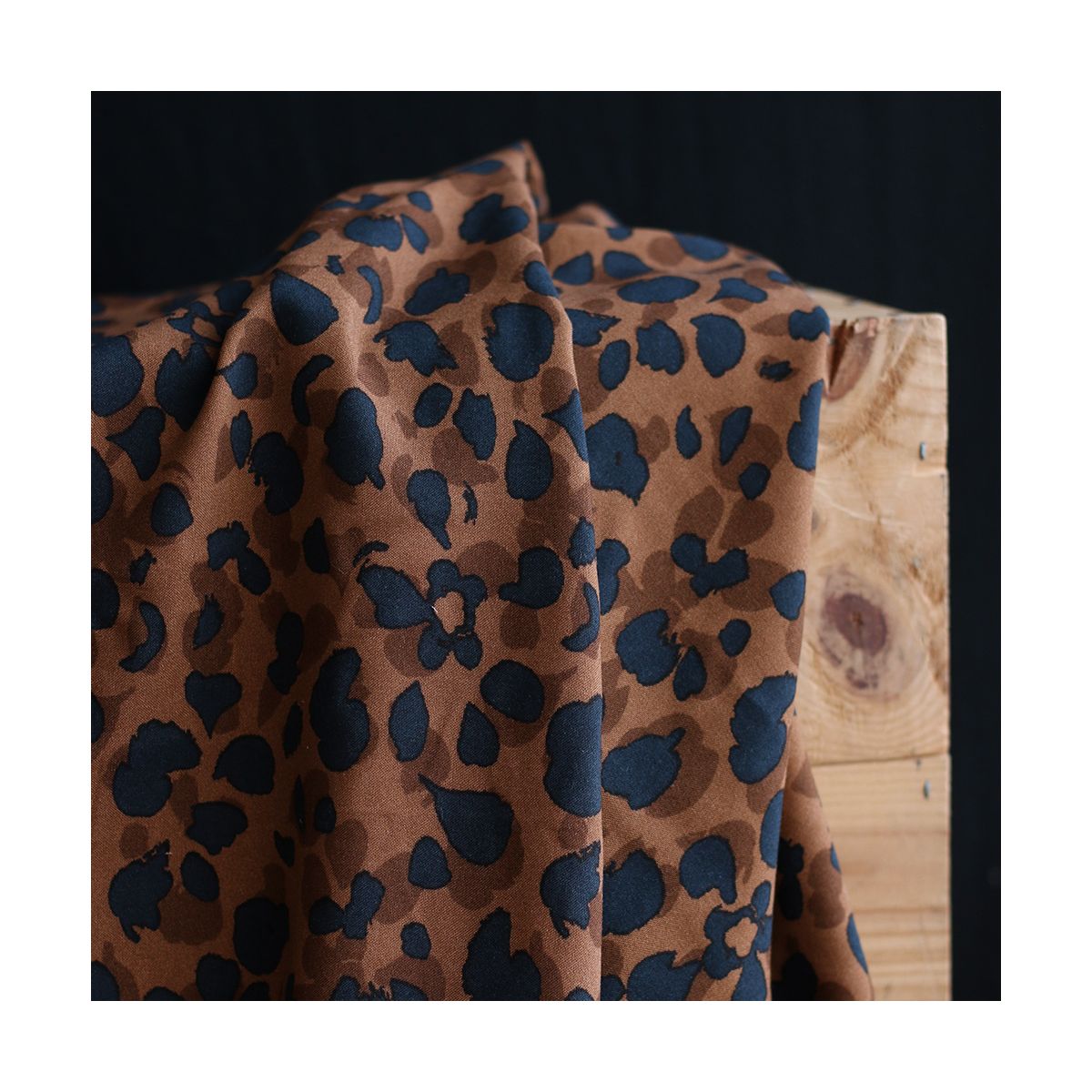 Kodkod - Viscose imprimé graou léopard camel