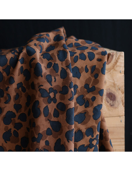 Kodkod - Viscose imprimé graou léopard camel