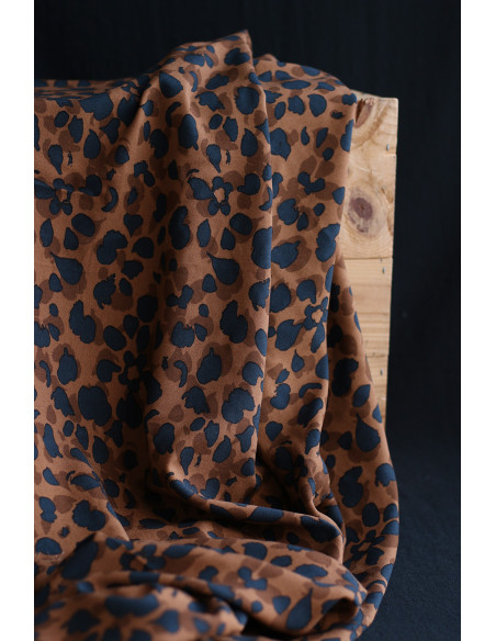 Kodkod - Viscose imprimé graou léopard camel