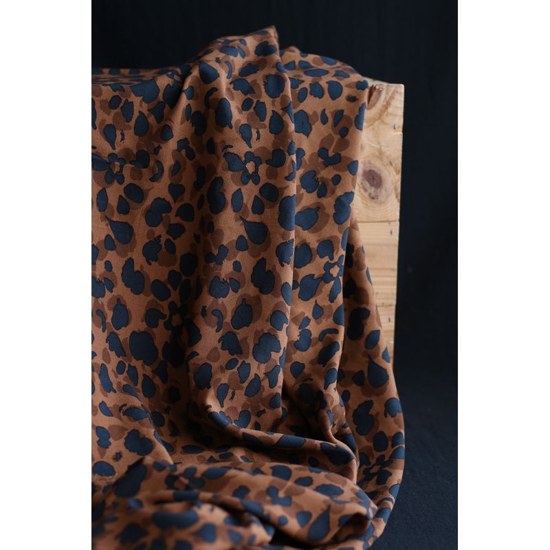 Kodkod - Viscose imprimé graou léopard camel