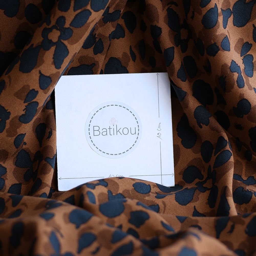 Kodkod - Viscose imprimé graou léopard camel