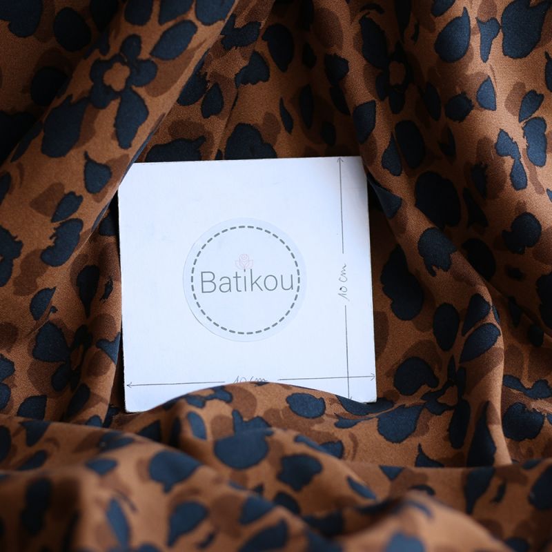 Kodkod - Viscose imprimé graou léopard camel