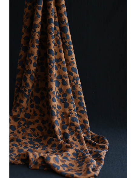 Kodkod - Viscose imprimé graou léopard camel