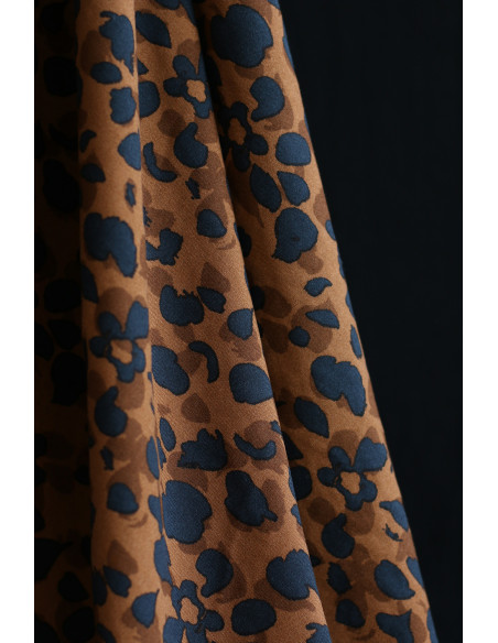 Kodkod - Viscose imprimé graou léopard camel