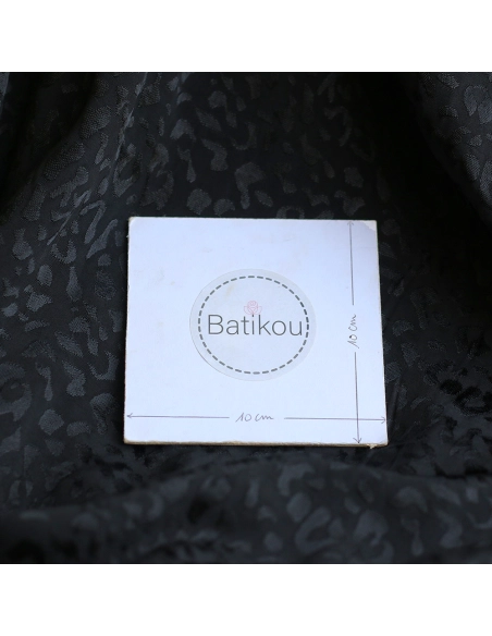 Lea - Viscose tissage jacquard graou / léopard noir