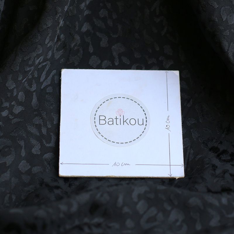 Lea - Viscose tissage jacquard graou / léopard noir