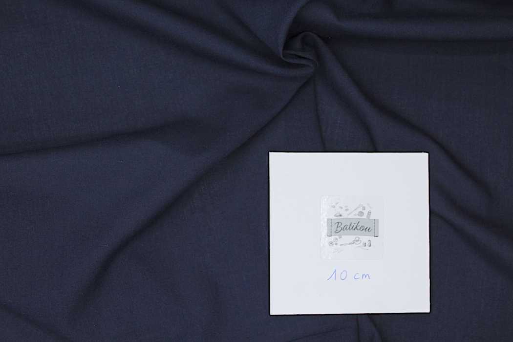 Voile de coton organique uni coloris bleu marine