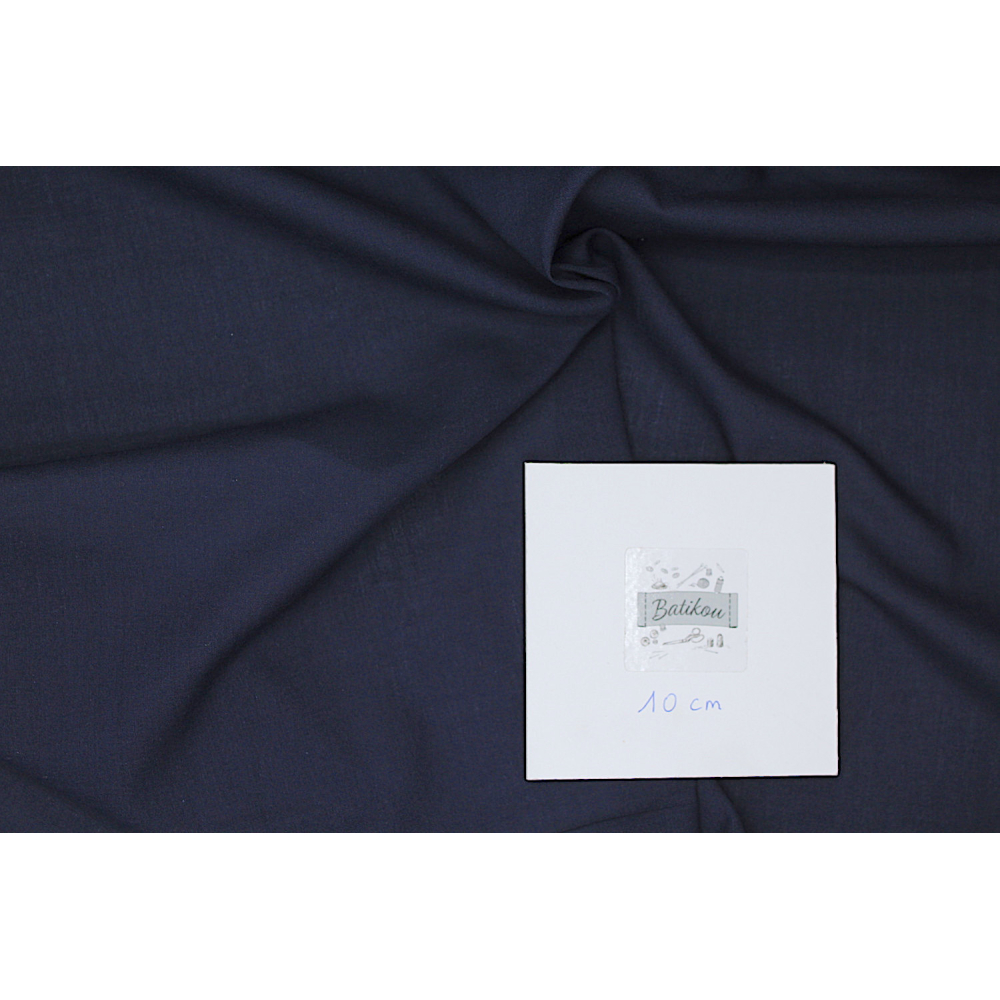 Voile de coton organique uni coloris bleu marine