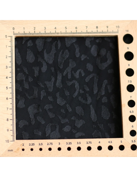 Lea - Viscose tissage jacquard graou / léopard noir