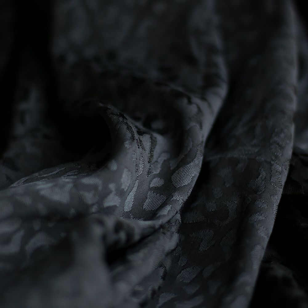 Lea - Viscose tissage jacquard graou / léopard noir