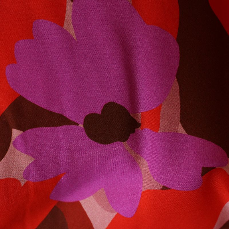 Aimael - Viscose imprimé grapique rose et rouge