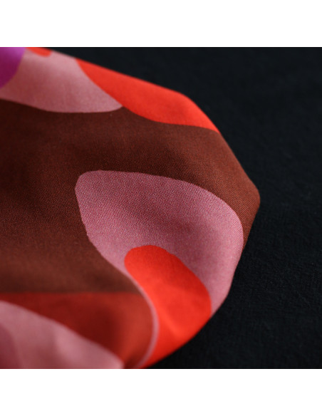 Aimael - Viscose imprimé grapique rose et rouge