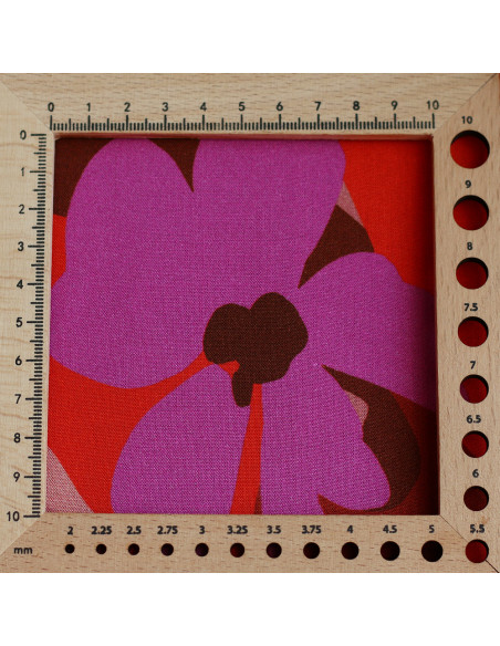 Aimael - Viscose imprimé grapique rose et rouge