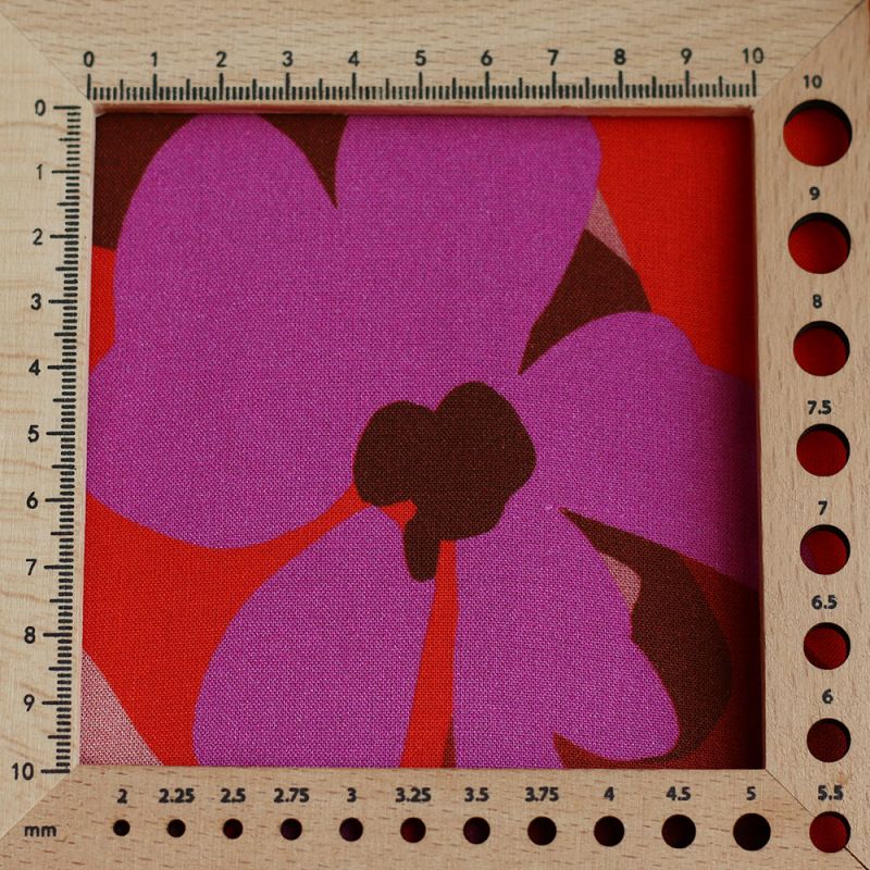 Aimael - Viscose imprimé grapique rose et rouge