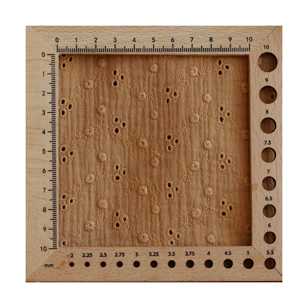 Adèle - Double gaze de coton brodée coloris camel