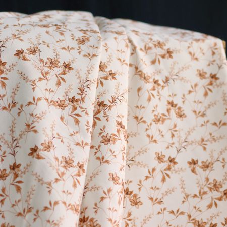 Jersey coton à motif fleuri feuilles d'automne