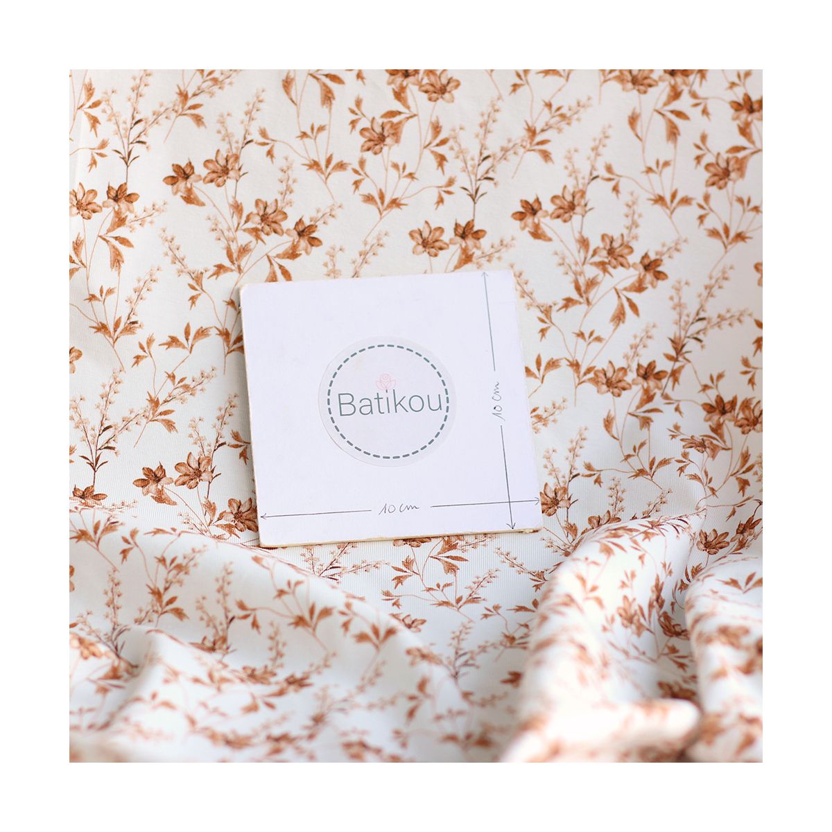 Jersey coton à motif fleuri feuilles d'automne Jersey coton à motif fleuri feuilles d'automne