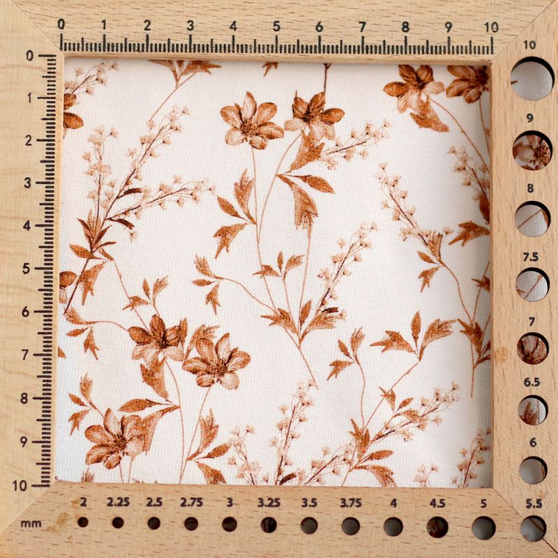 Jersey coton à motif fleuri feuilles d'automne