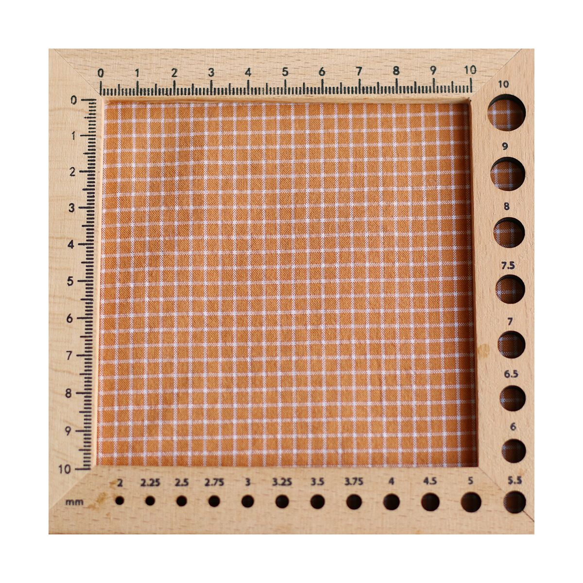 Seersucker / Coton gaufré quadrillage fin caramel Seersucker / Coton gaufré quadrillage fin caramel