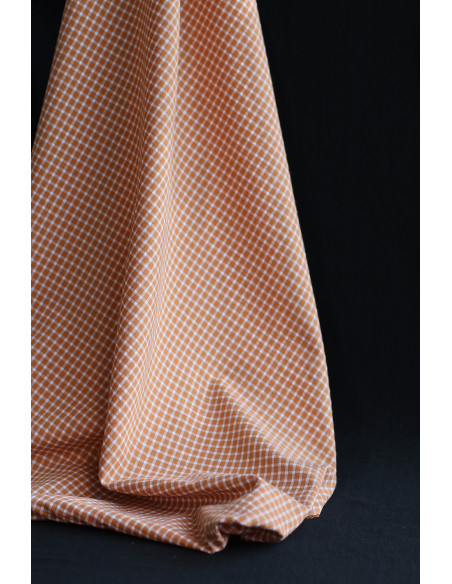 copy of Seersucker / Coton gaufré quadrillage fin caramel