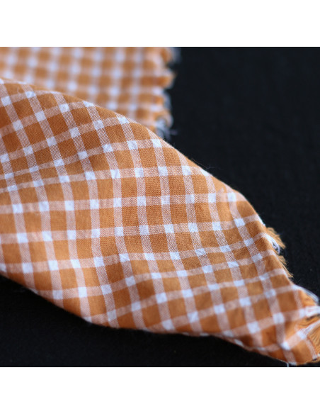 copy of Seersucker / Coton gaufré quadrillage fin caramel