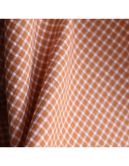 copy of Seersucker / Coton gaufré quadrillage fin caramel