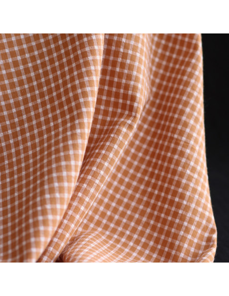 copy of Seersucker / Coton gaufré quadrillage fin caramel