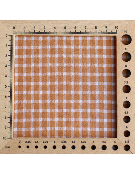copy of Seersucker / Coton gaufré quadrillage fin caramel