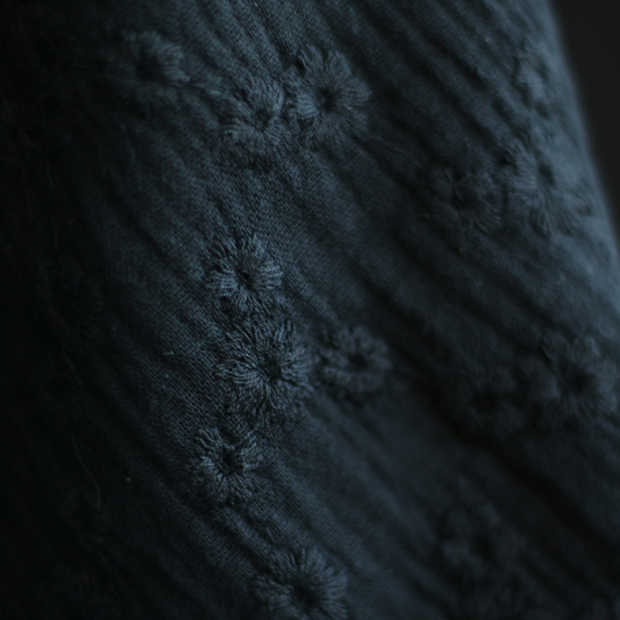 Esmée - Double gaze de coton brodée coloris noir