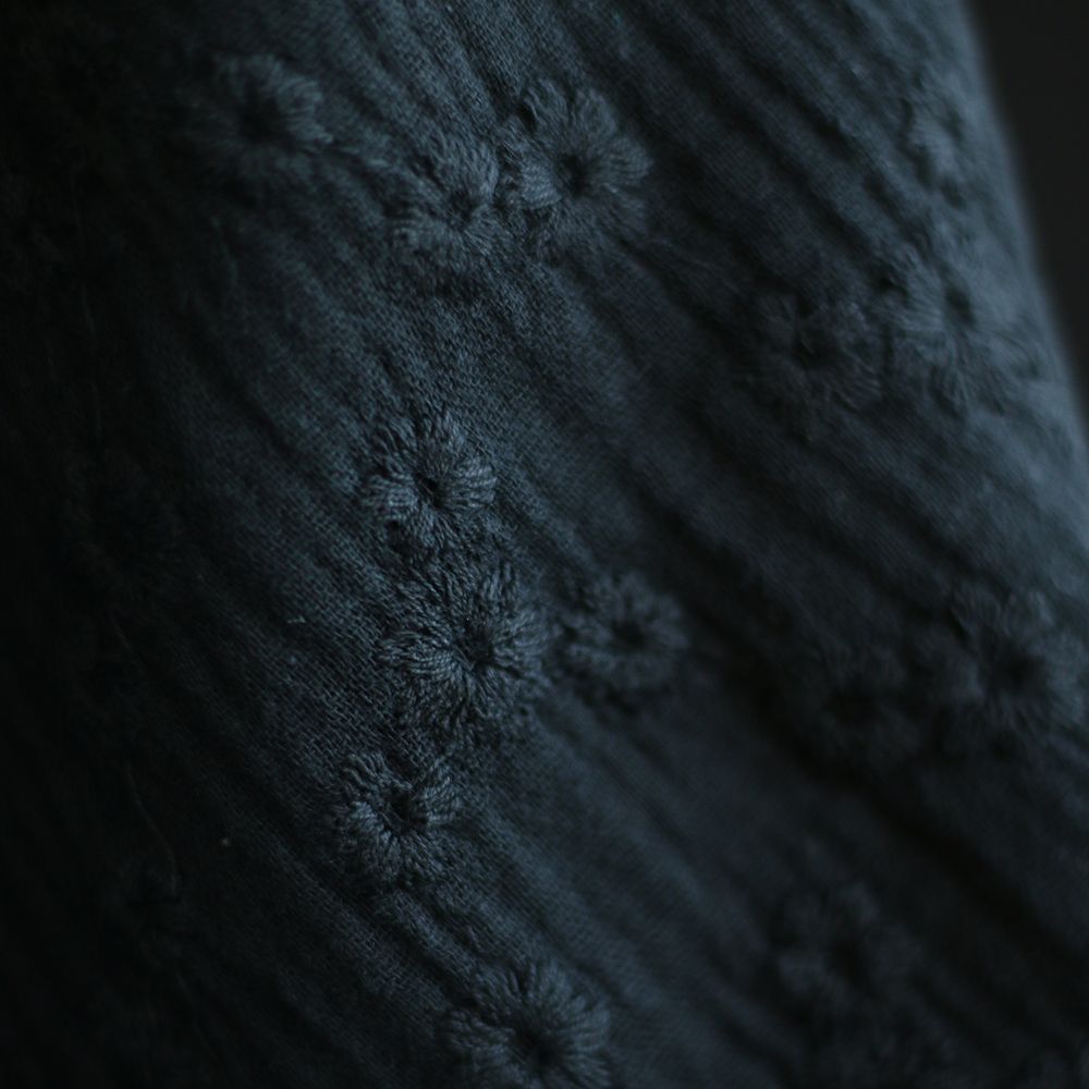 Esmée - Double gaze de coton brodée coloris noir