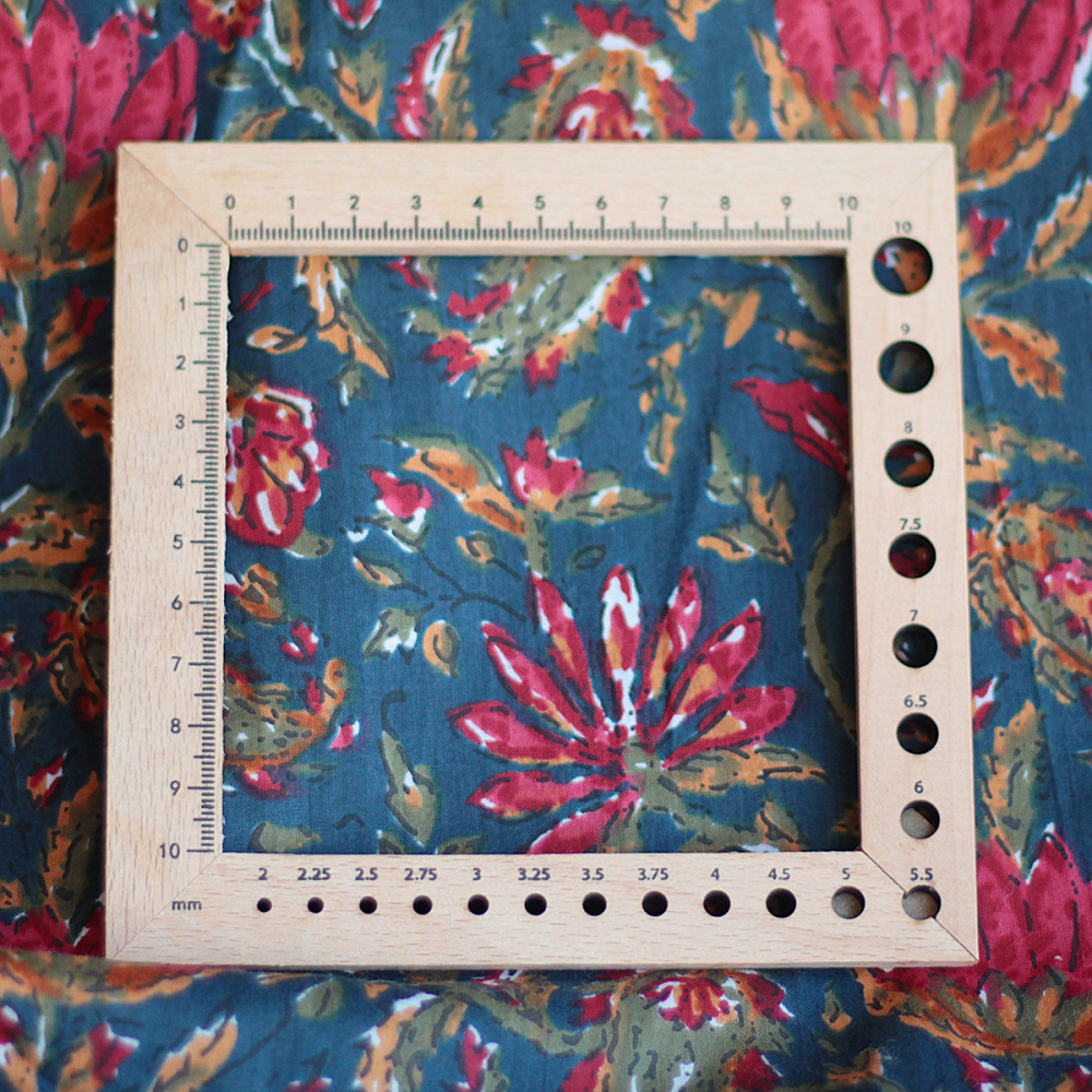 Tissu indien coton hand block traditionnel bleu marine Batikou - 5