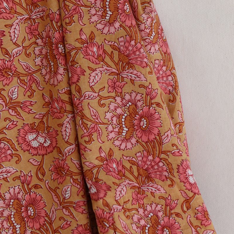 Tissu indien coton hand block traditionnel