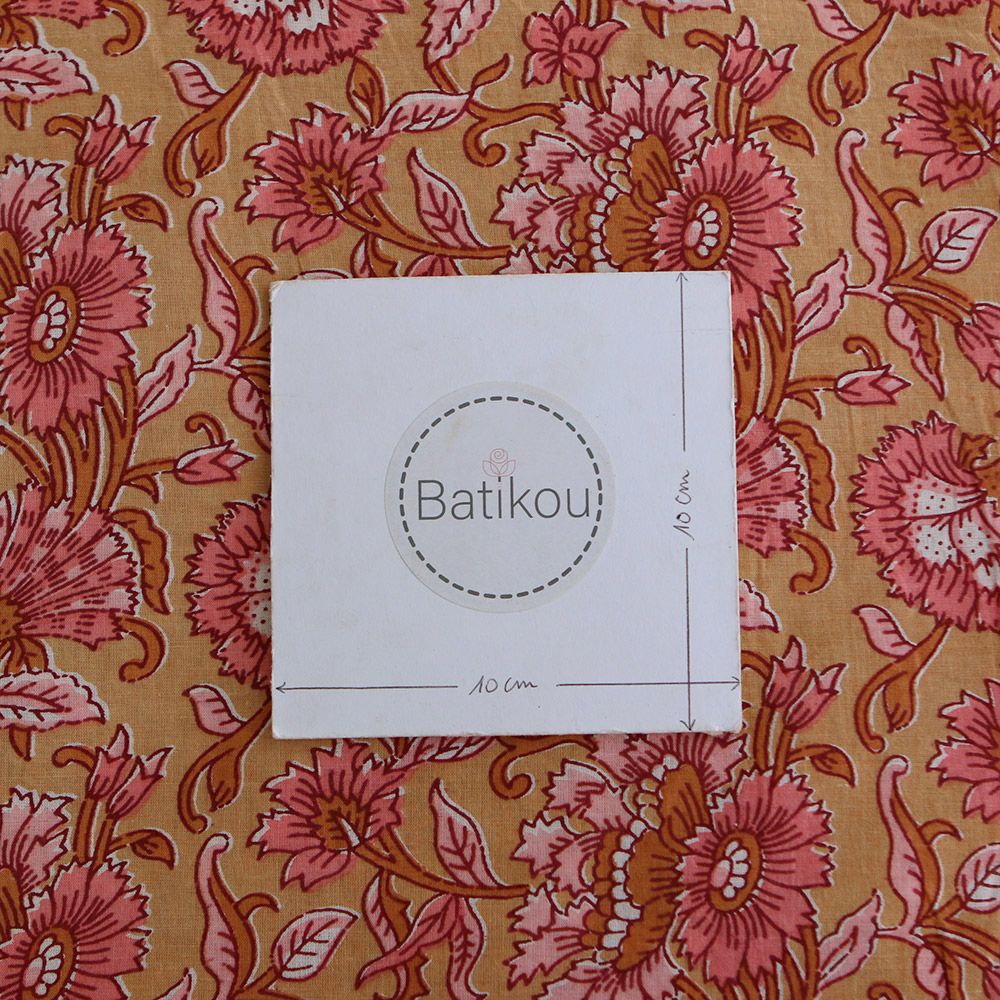 Tissu indien coton hand block traditionnel