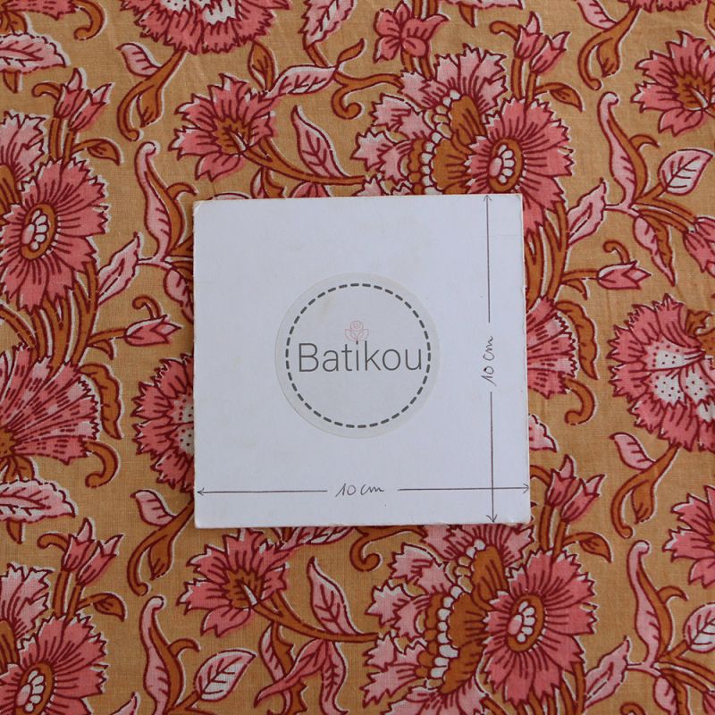 Tissu indien coton hand block traditionnel