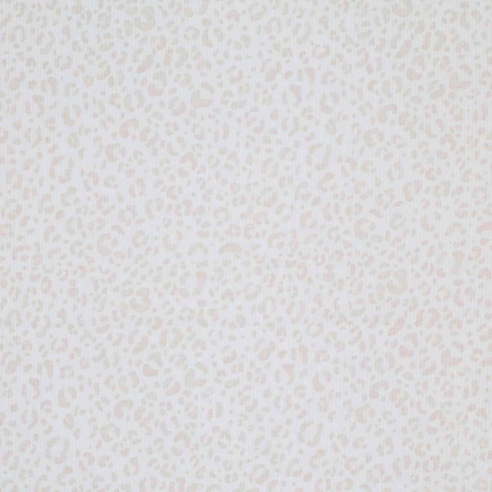 Jersey coton côtes fines à motif Graou beige lait