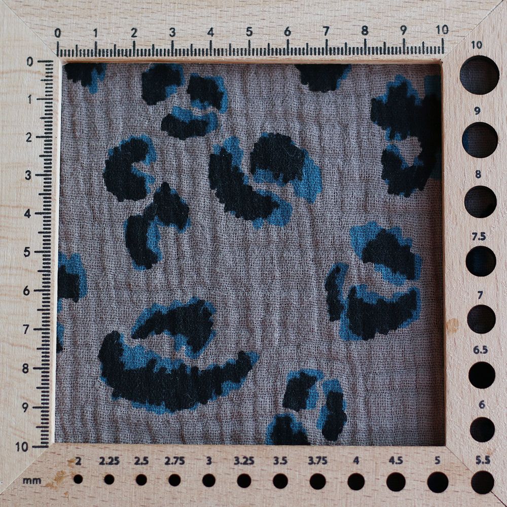 Double gaze de coton Fauve Graou fond taupe